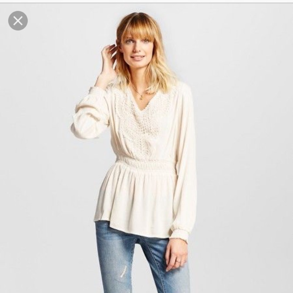 Boho peasant long sleeve top